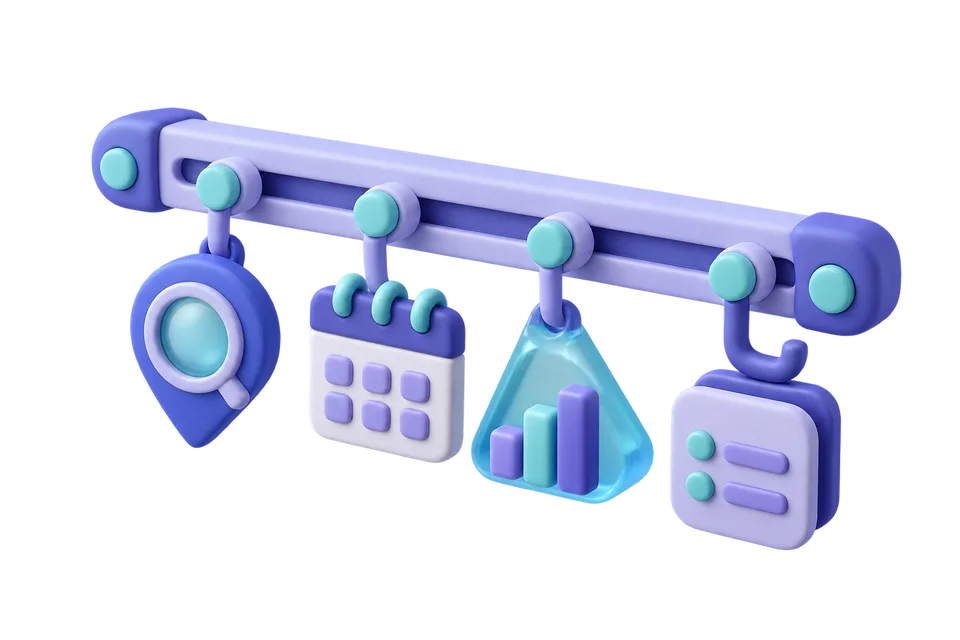 Concept illustration of optional features added to a starting solution