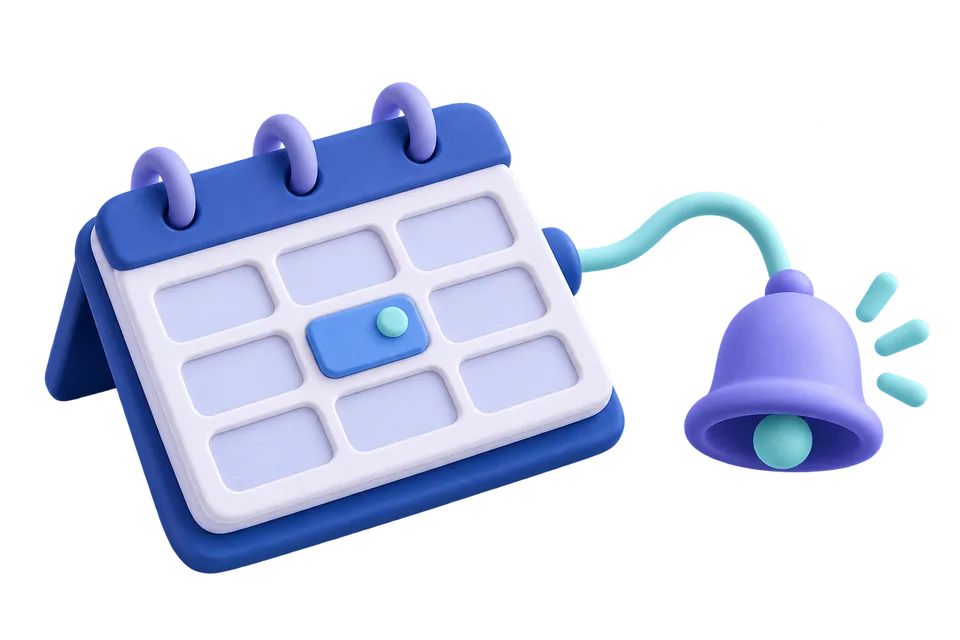 Concept illustration of an appointment tool and booking confirmation