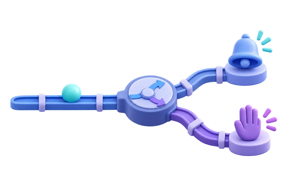 Concept illustration of a task routed to a notification or human review